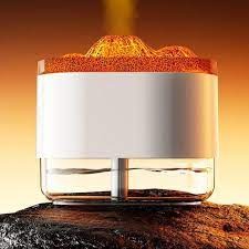 Estilo y bienestar en uno: humidificador con luces y efecto volcán